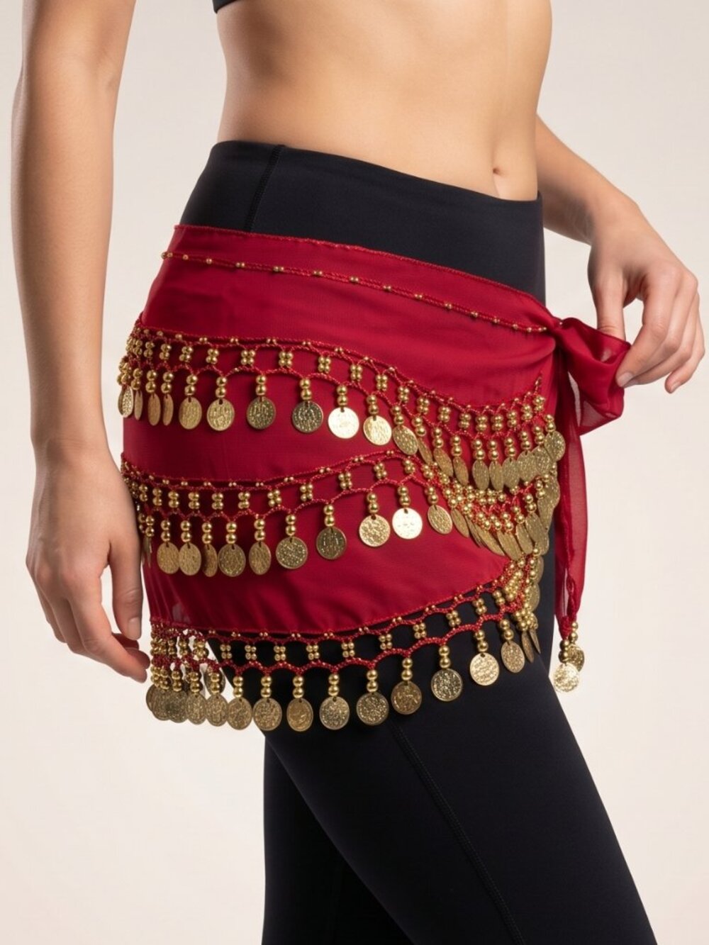 Egyptian Red Bellydance Skirt / Scarf